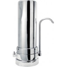 Veluda Συσκευή Φίλτρου Νερού Άνω και Κάτω Πάγκου Μονό VV με Βρυσάκι Ασημί